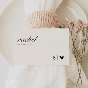 Elegant Wedding Place Card with Meal Icon