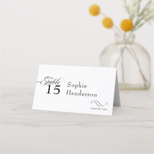 Elegant Wedding Place Cards Meal Choice