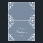 Elegant Wedding Place / Name Cards (Dusty Blue)<br><div class="desc">Nadine Wedding Place Card Tents (Dusty Blue): These elegant place card tents will add richness to your wedding tables! For escort cards (cards your guests take when they first walk in to your reception), keep your table number on. For place cards (cards that you preset at tables... usually accompanied by...</div>