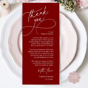 Elegant Wedding Place Setting Thank You Card