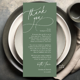 Elegant Wedding Place Setting Thank You Card