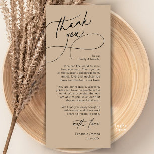 Elegant Wedding Place Setting Thank You Card
