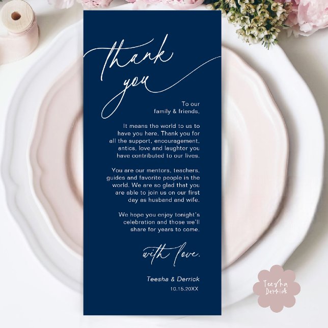 Elegant Wedding Place Setting Thank You Card (Creator Uploaded)
