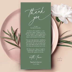 Elegant Wedding Place Setting Thank You Card