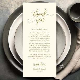 Elegant Wedding Place Setting Thank You Card