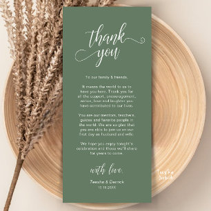 Elegant Wedding Place Setting Thank You Card