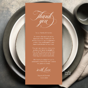 Elegant Wedding Place Setting Thank You Card