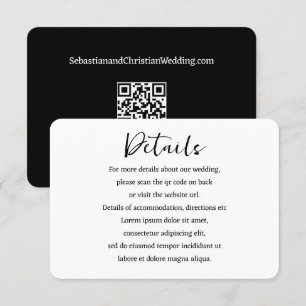 Elegant Wedding Plain Simple QR Code Enclosure Card
