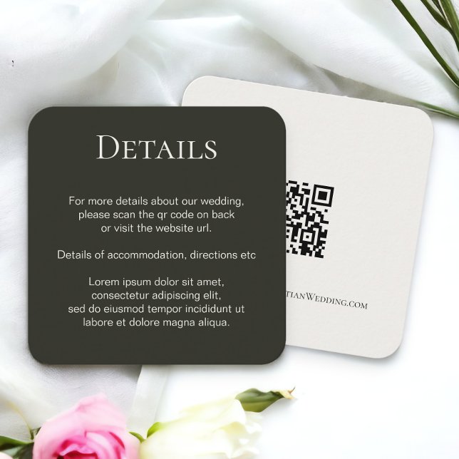 Elegant Wedding Plain Simple QR Code Enclosure Card (Elegant Wedding Plain Simple QR Code Enclosure Card from Ricaso)