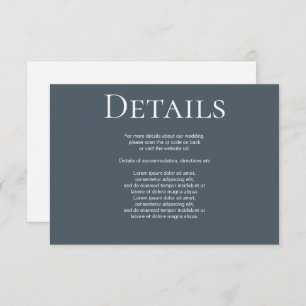 Elegant Wedding Plain Simple QR Code Enclosure Card