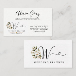 Elegant Wedding Planner Business Card