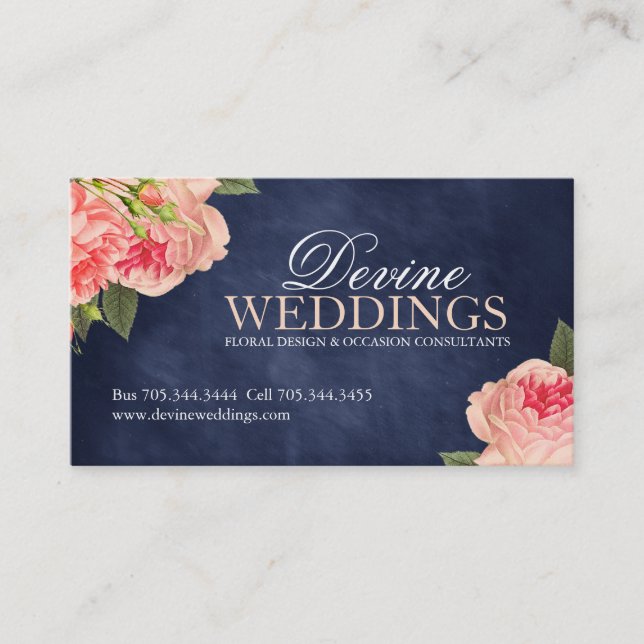Elegant Wedding Planner Business Cards (Front)