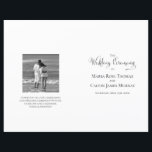 Elegant Wedding Program Black and White Template<br><div class="desc">Sage greenery traditional wedding ceremony program with elegant calligraphy. This template offers space for ceremonies and wedding parties. This design features a black and white,  minimalist design with a simple,  elegant,  calligraphy script,  as well as a photo template,  and minimal typography</div>