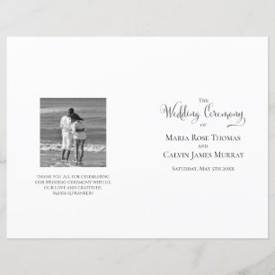 Elegant Wedding Program Black and White Template