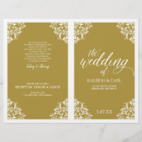 Elegant Wedding Program Booklet -Nadine (Gold)