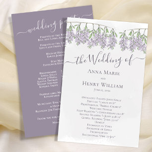 Elegant Wedding Program Floral Lilac