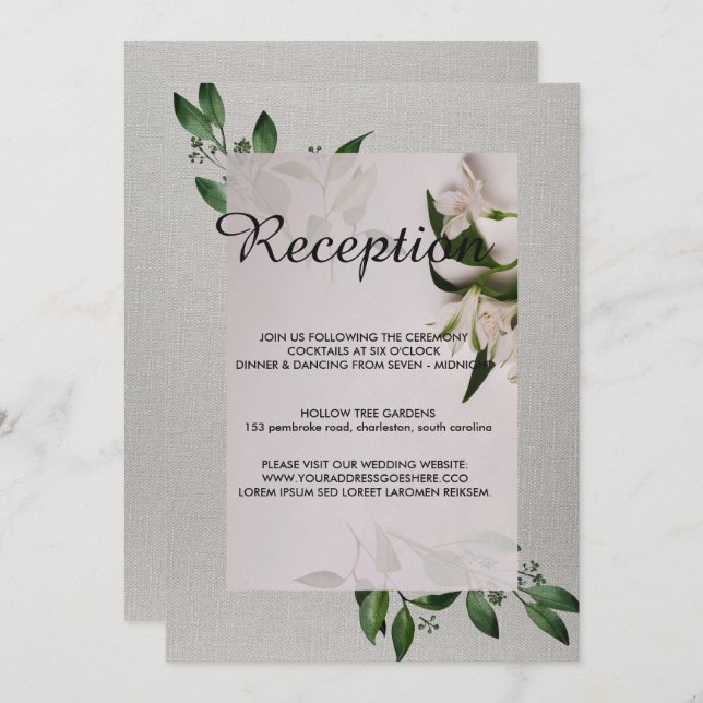 Elegant  wedding program invitation (Front/Back)