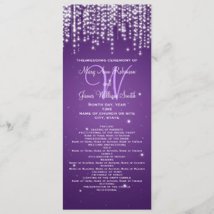 Elegant Wedding Program Night Dazzle Purple Programme