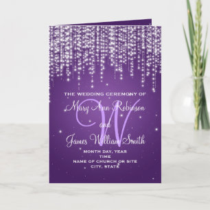 Elegant Wedding Program Night Dazzle Purple Programme
