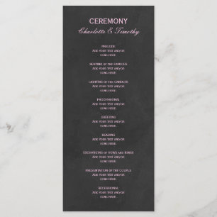 Elegant Wedding Program Pink Black Programme
