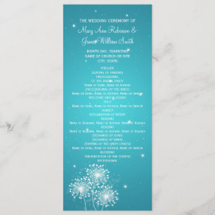 Elegant Wedding Program Summer Sparkle Turquoise Programme