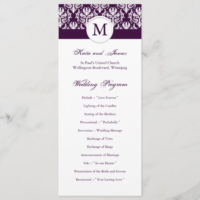 Elegant Wedding Program Template (Front)