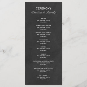 Elegant Wedding Program White Black Programme
