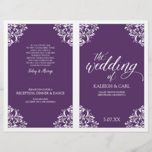 Elegant Wedding Programs -Nadine (Plum / Purple)