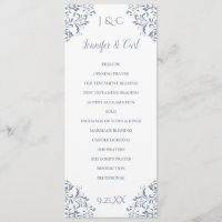 Elegant Wedding Programs | Tea-Length (Dusty Blue)