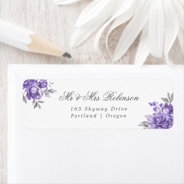 Elegant Wedding Purple Rustic Floral  (Insitu)