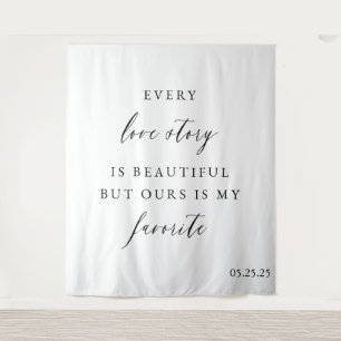 Elegant Wedding Quote Backdrop – Romantic Decor Tapestry