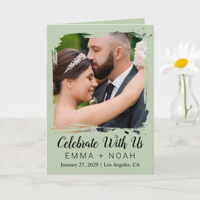 Elegant Wedding Reception Invitation Template (Small Plant)