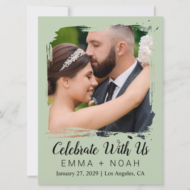 Elegant Wedding Reception Invitation Template (Front)