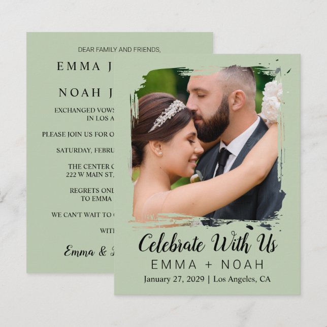 Elegant Wedding Reception Invitation Template (Front/Back)