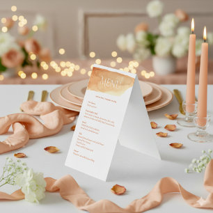 Elegant wedding reception menu table top