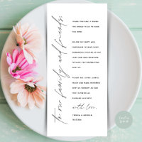 Elegant Wedding Reception Thank You Card for Guest