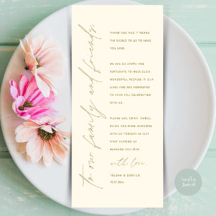 Elegant Wedding Reception Thank You Card for Guest