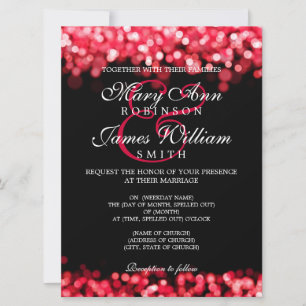 Elegant Wedding Red Lights Invitation