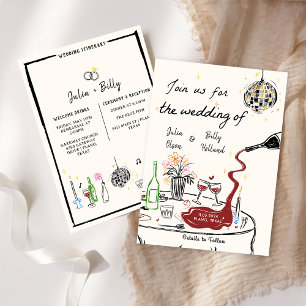 Elegant Wedding Rehearsal Dinner Invitation