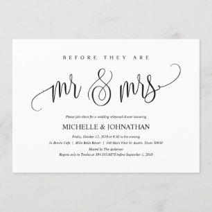 Elegant Wedding Rehearsal Dinner Invitation Card