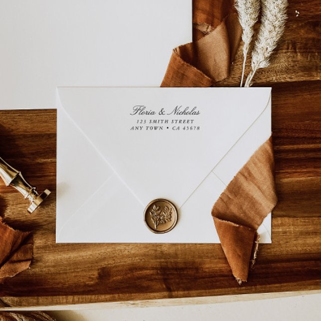 Elegant Wedding Return Address Rubber Stamp Script (Creator Uploaded)