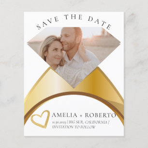 Elegant Wedding Ring Save The Date Photo Card
