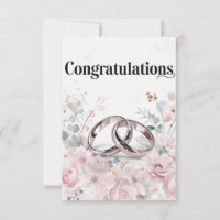Elegant Wedding Rings and Floral Border