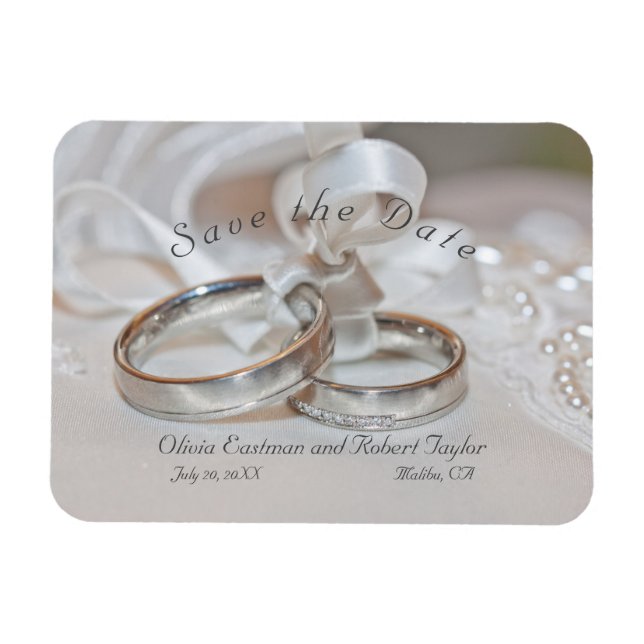 Elegant wedding rings  Save the Date Magnet (Horizontal)