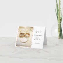 Elegant Wedding Rings Thank You Card