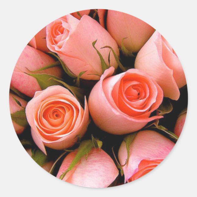 ELEGANT WEDDING ROSES ENVELOPE SEAL STICKERS (Front)