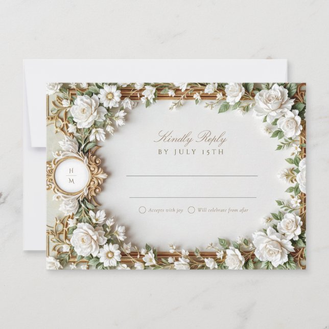 Elegant Wedding RSVP Card (Front)