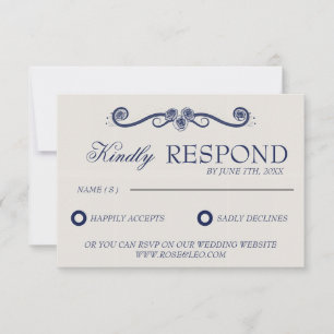 Elegant Wedding RSVP Card   Boho Old Money Vintage
