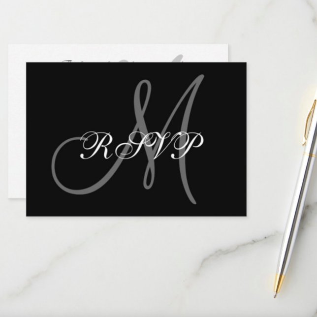 Elegant Wedding RSVP Card with Monogram (Creator Uploaded)