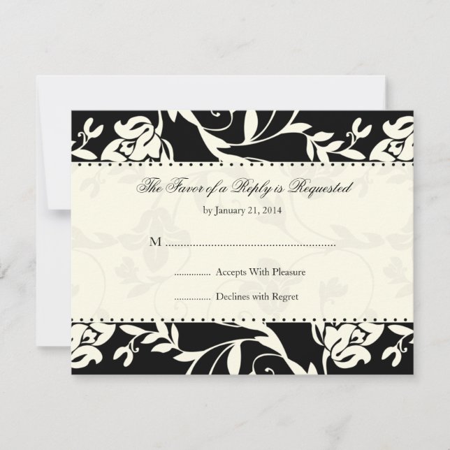 Elegant Wedding RSVP Cards (Front)